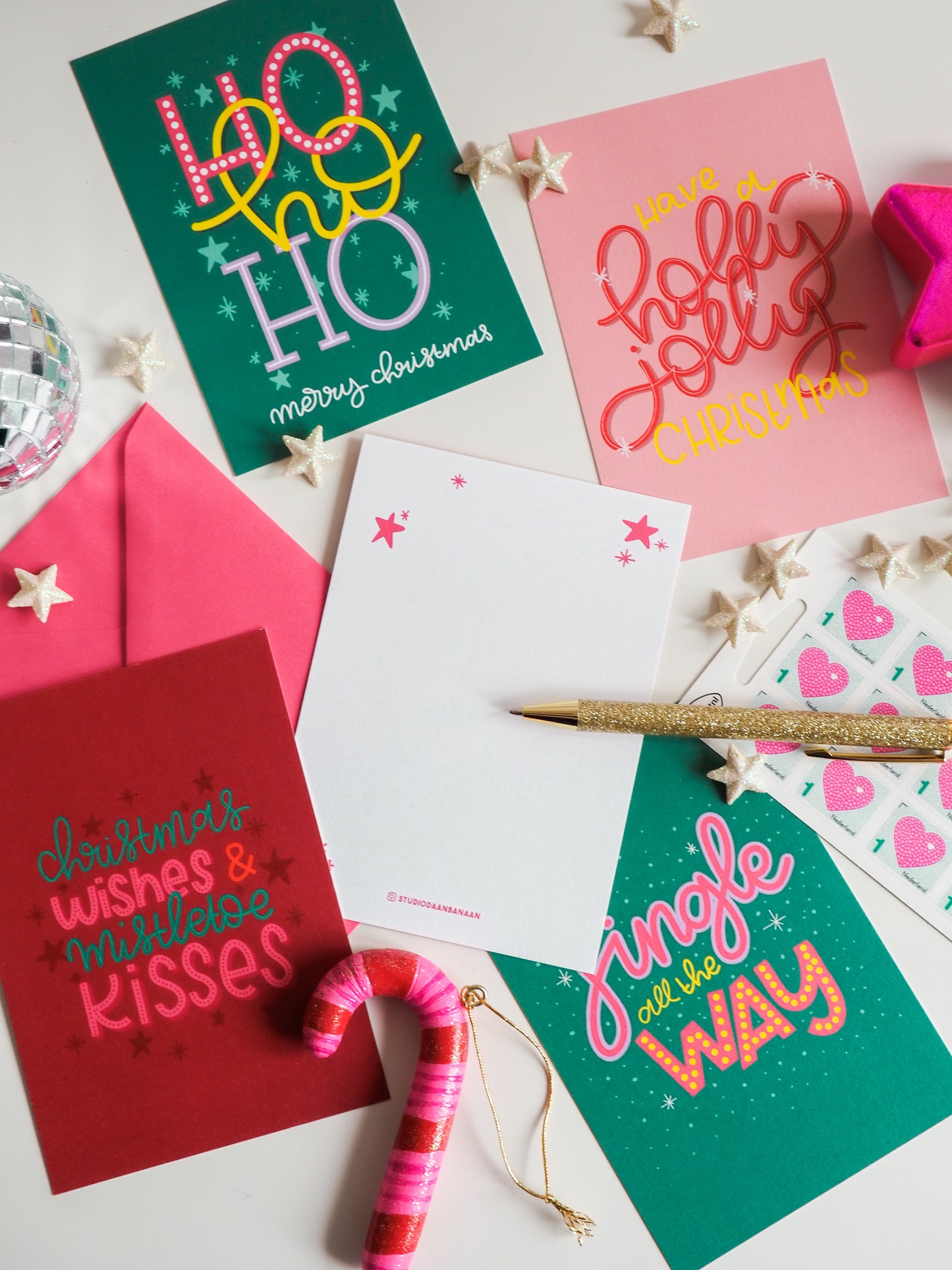 Set van 5 kaarten - Kerst 2023