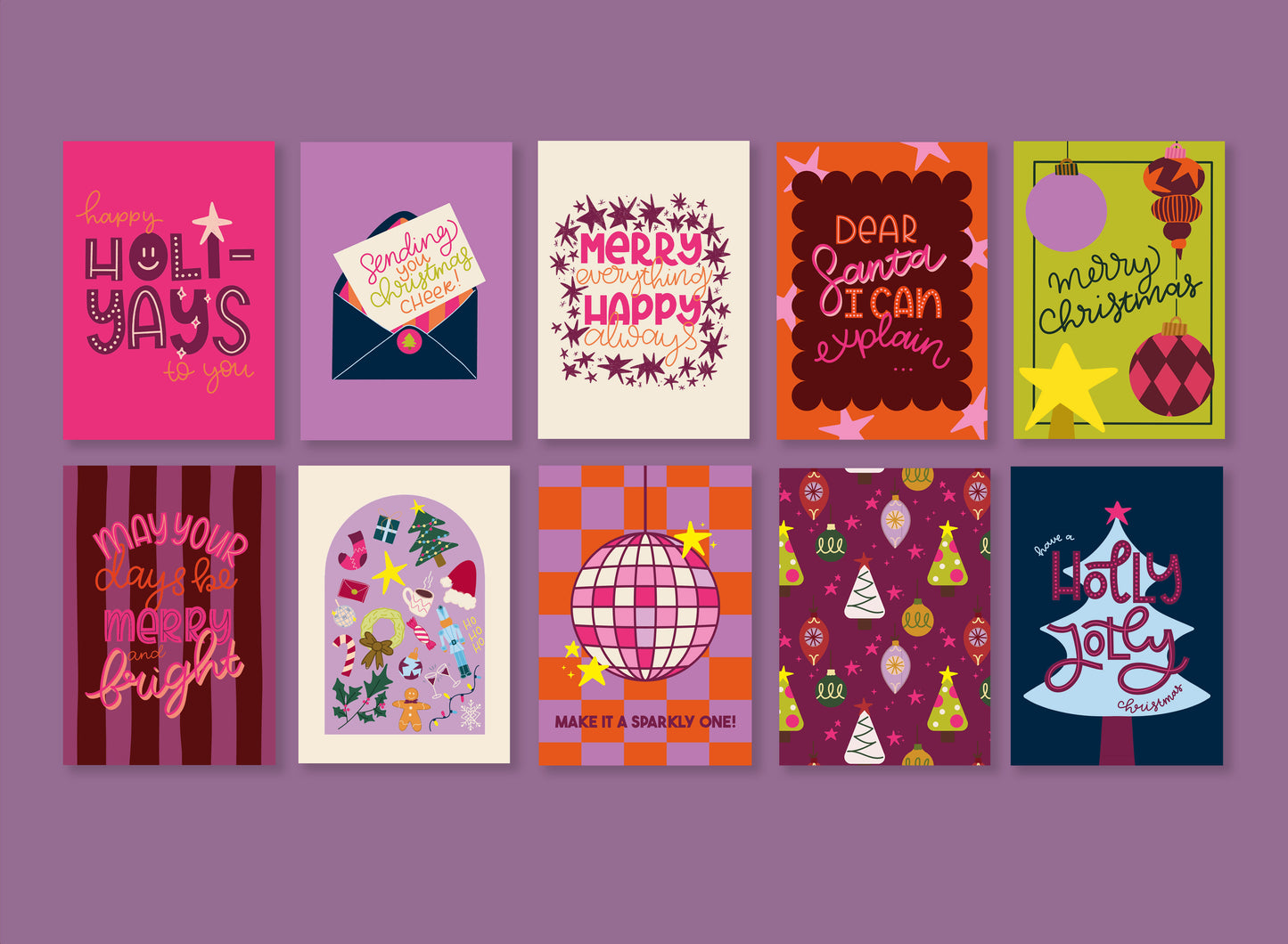 Set van 10 wenskaarten - Kerst 2025