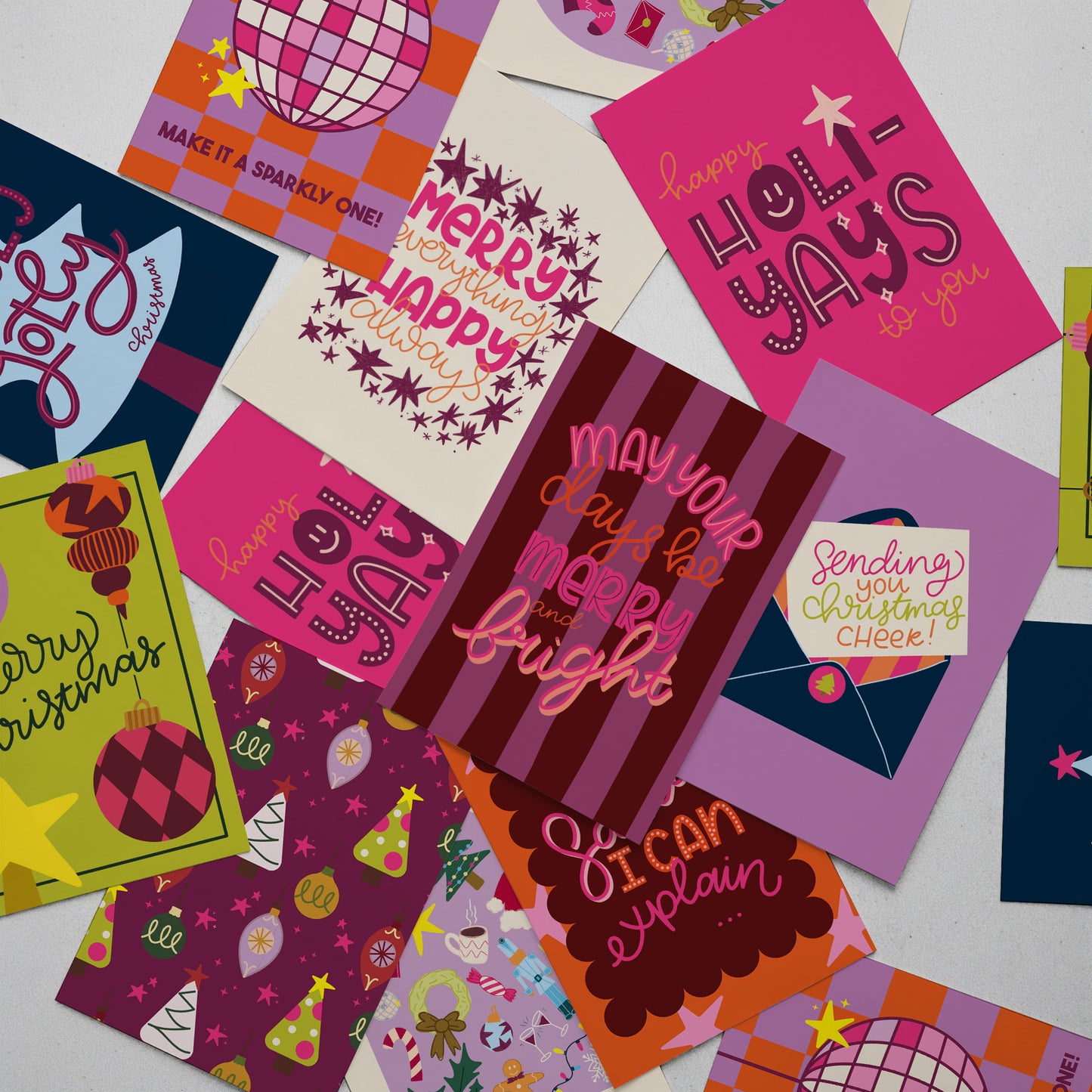 Set van 10 wenskaarten - Kerst 2025