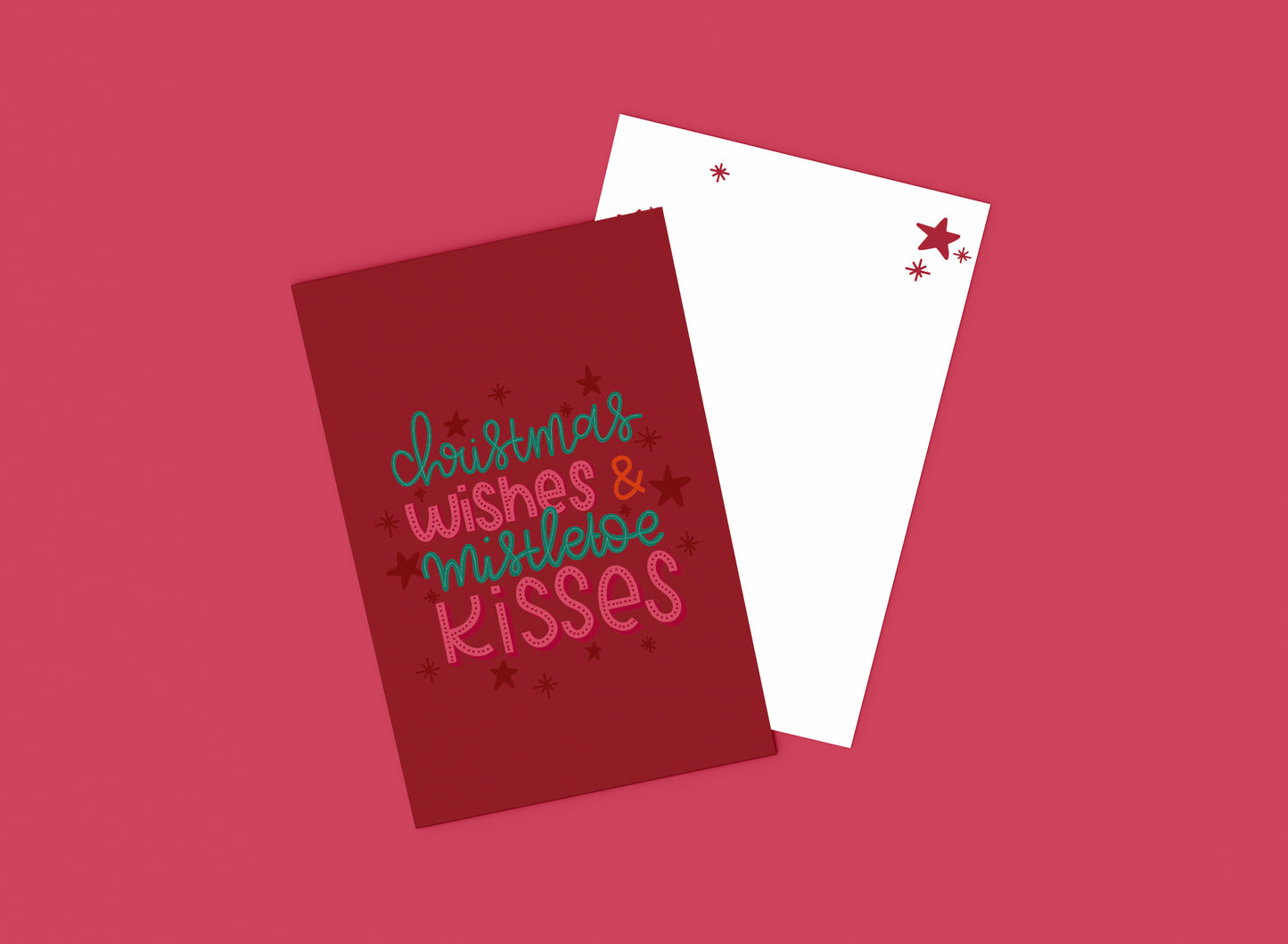 Kerstkaart - Wishes & Kisses